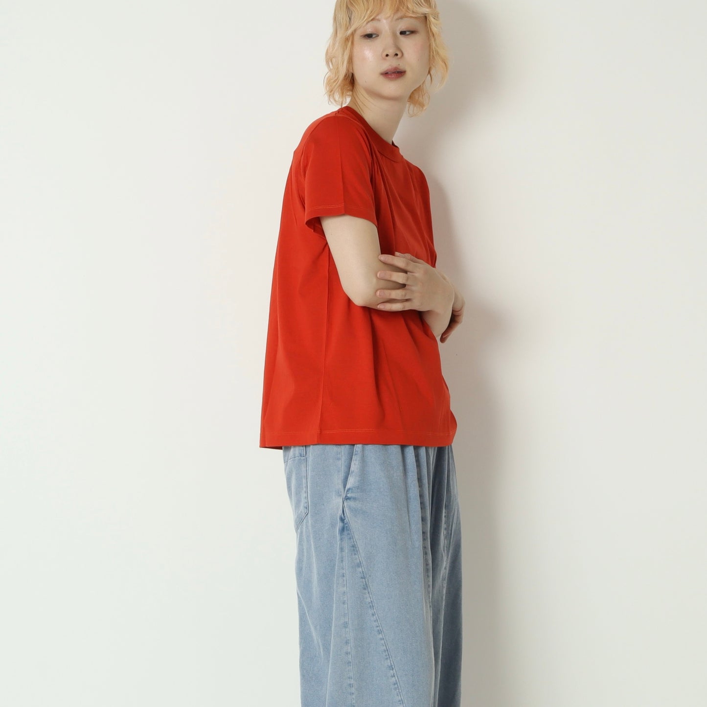 スリットネックデザインTシャツ 21268438