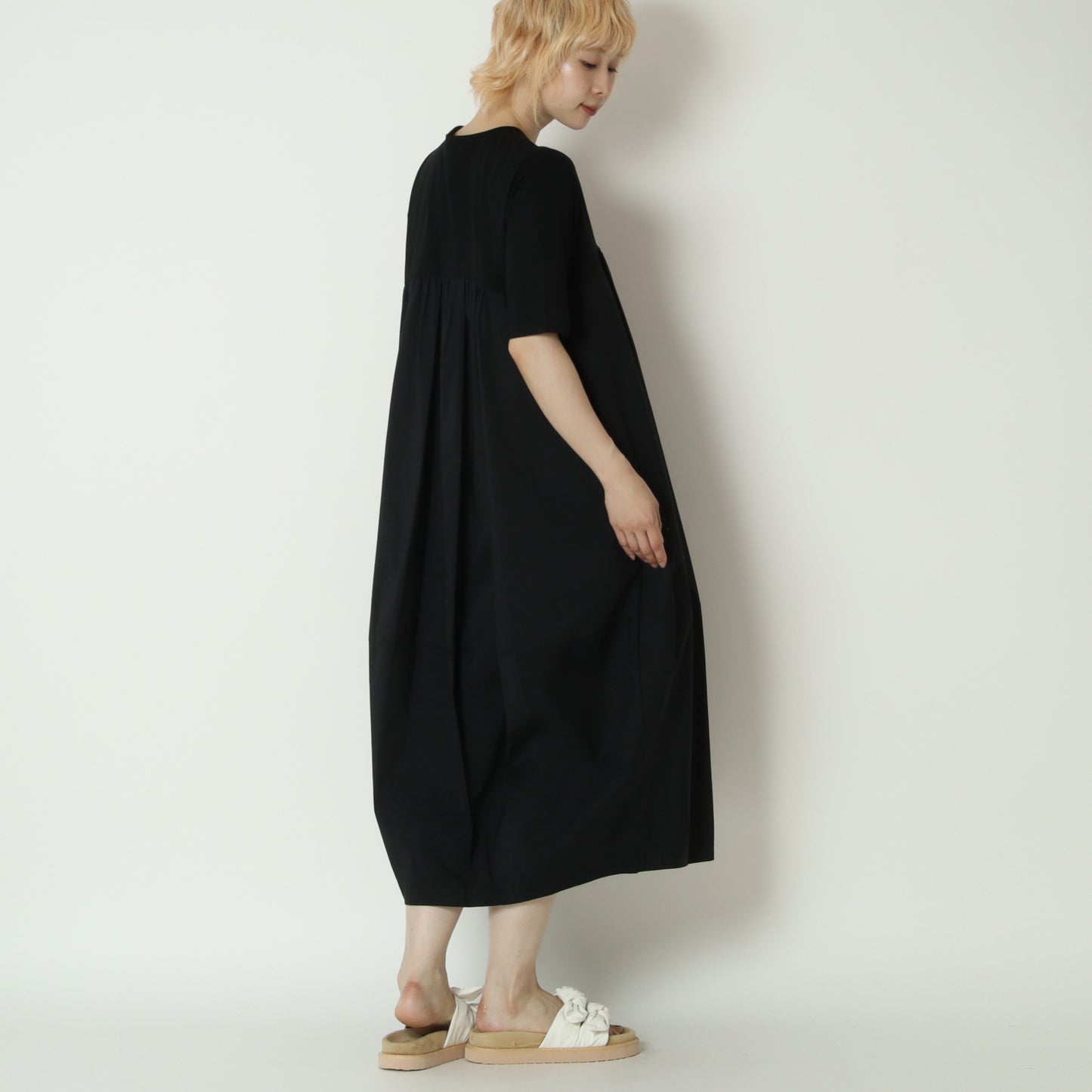 異素材切替コクーンワンピース　21268570
