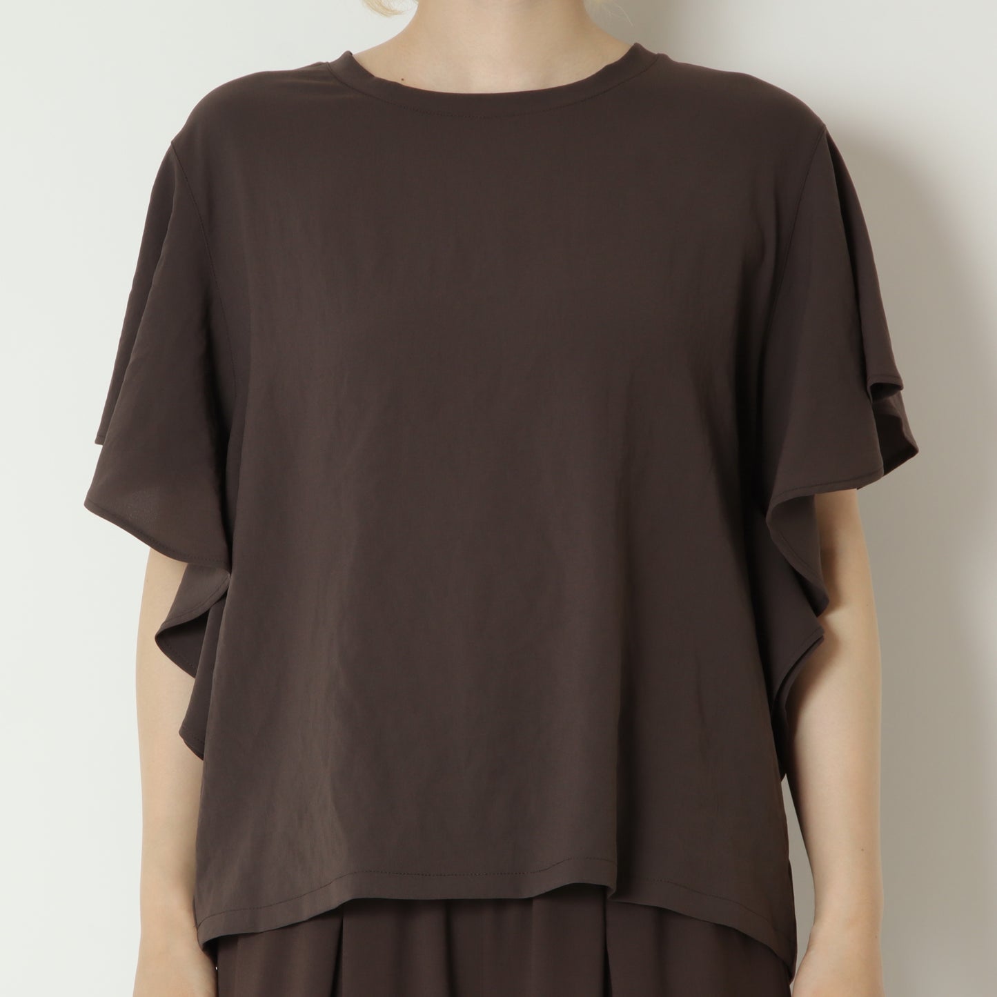 ストレッチシフォン袖フリルプルオーバー　80268303