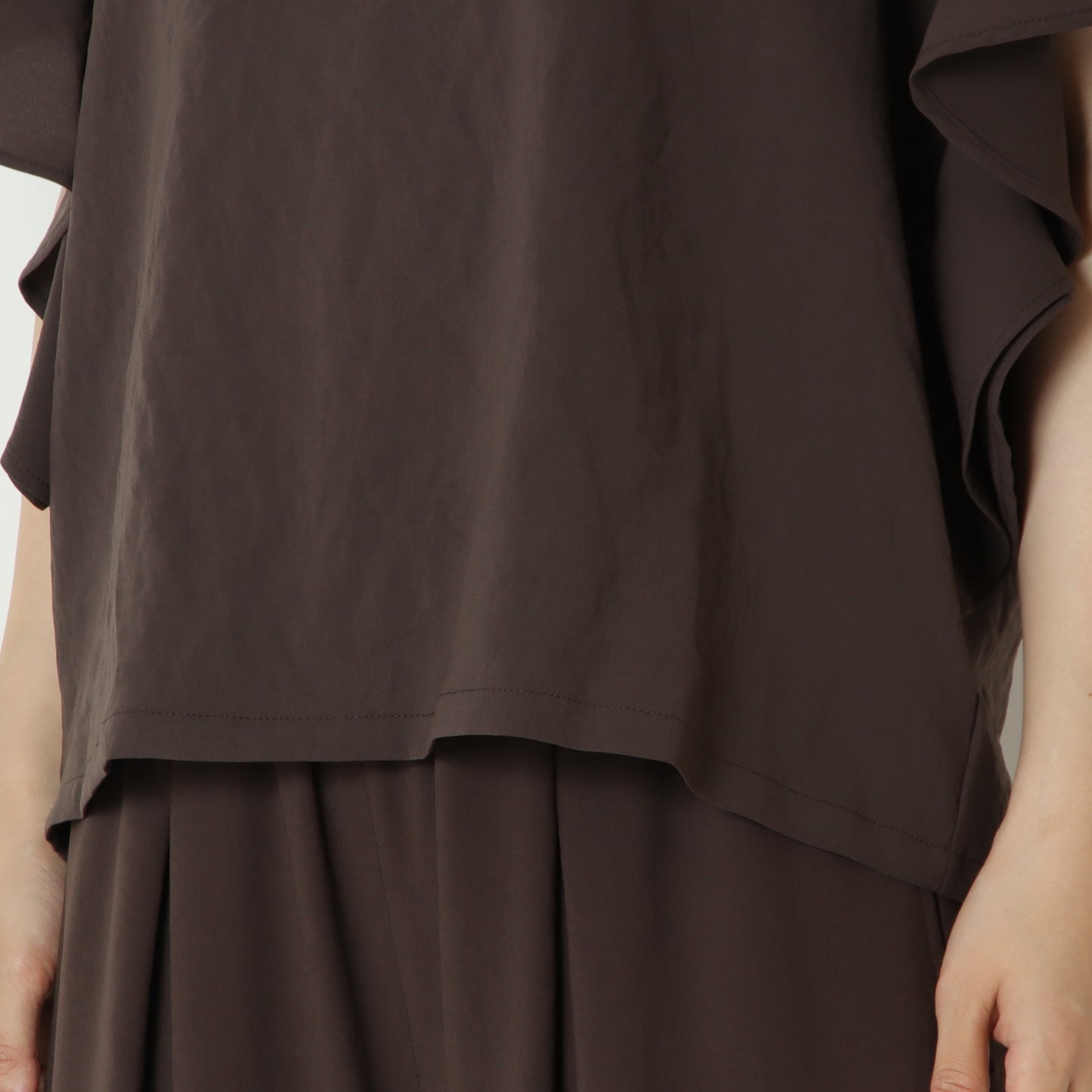 ストレッチシフォン袖フリルプルオーバー　80268303