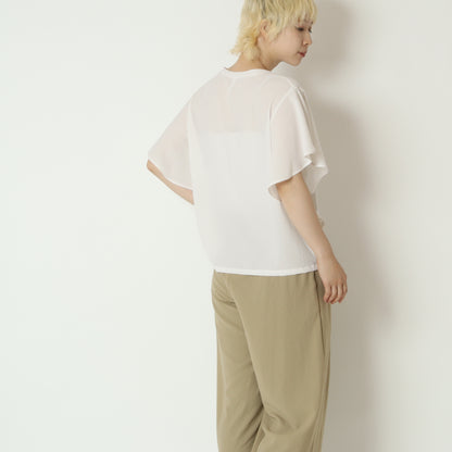 ストレッチシフォン袖フリルプルオーバー　80268303