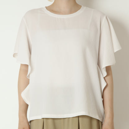 ストレッチシフォン袖フリルプルオーバー　80268303