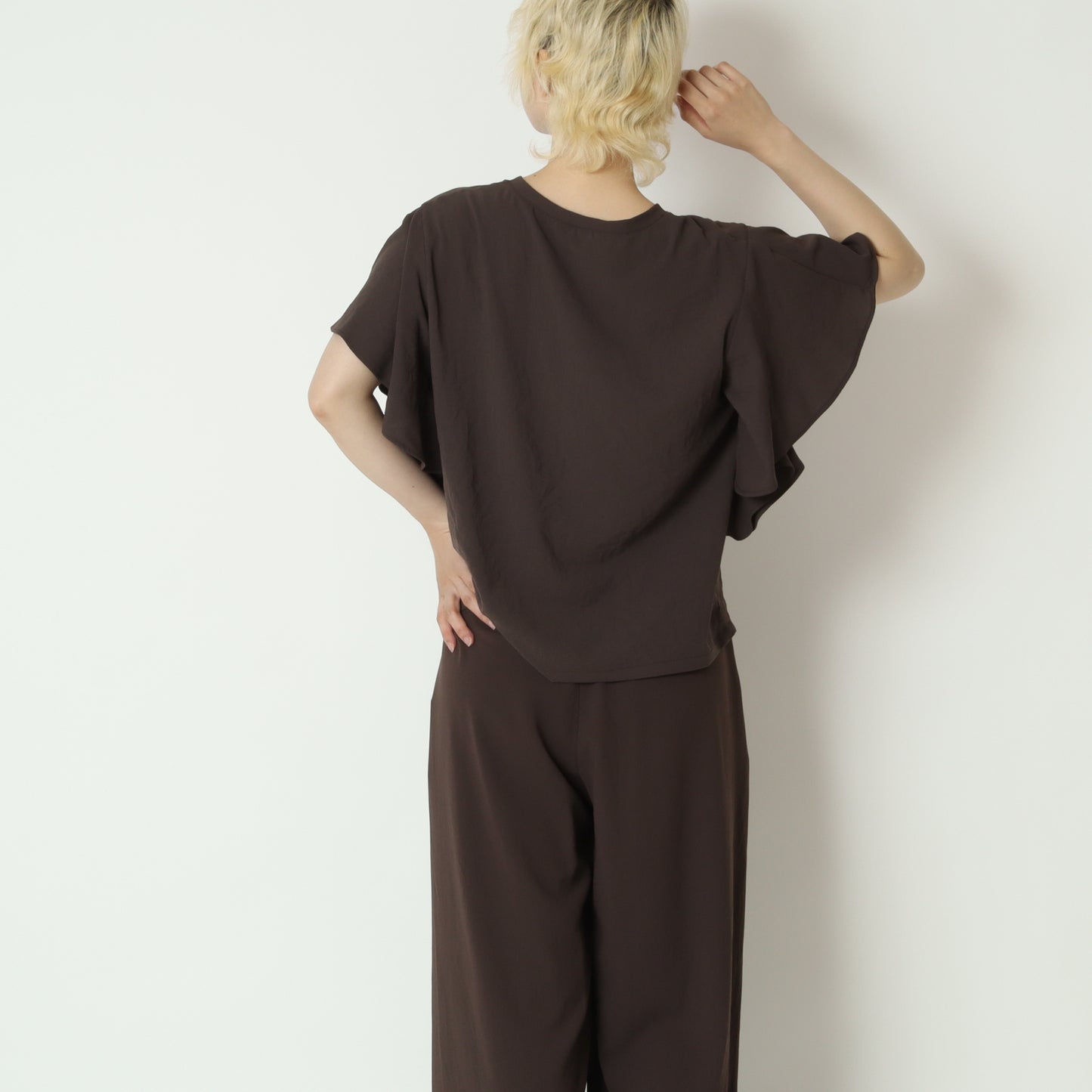 ストレッチシフォン袖フリルプルオーバー　80268303