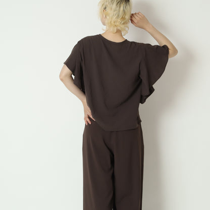 ストレッチシフォン袖フリルプルオーバー　80268303