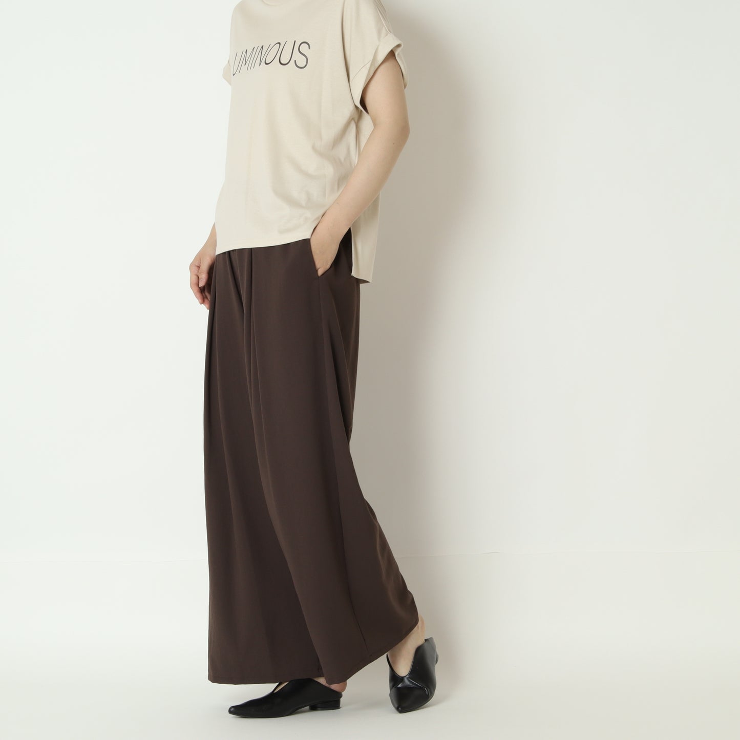ストレッチシフォンタックパンツ　80268309