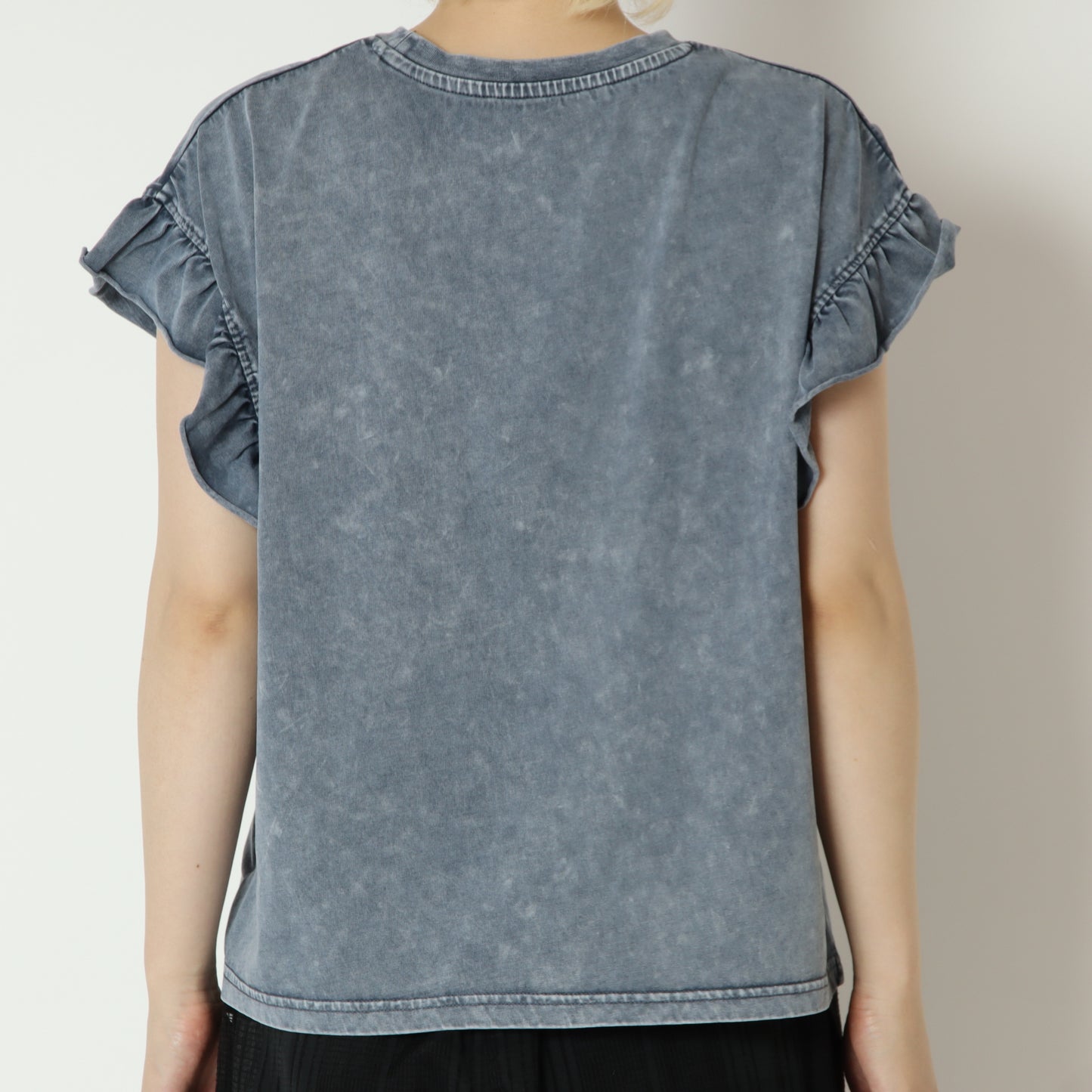パウダー加工フリルスリーブTシャツ　80268384