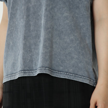 パウダー加工フリルスリーブTシャツ　80268384