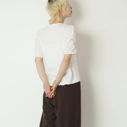 ギャザーパフスリーブTシャツ　80268390