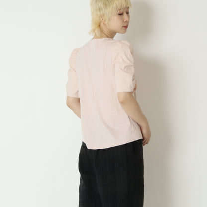 ギャザーパフスリーブTシャツ　80268390