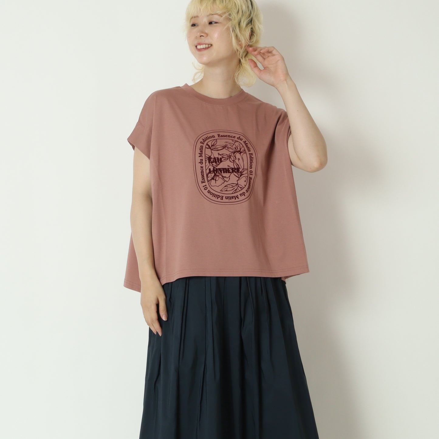 フロッキープリントTシャツ　80268324