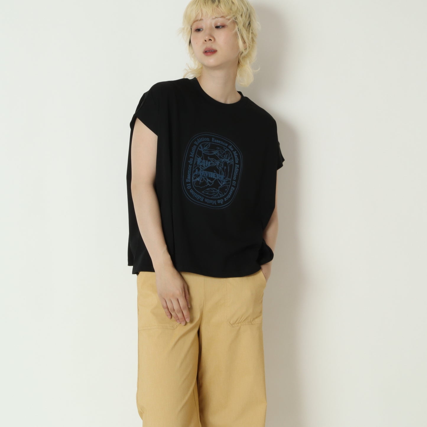 フロッキープリントTシャツ　80268324