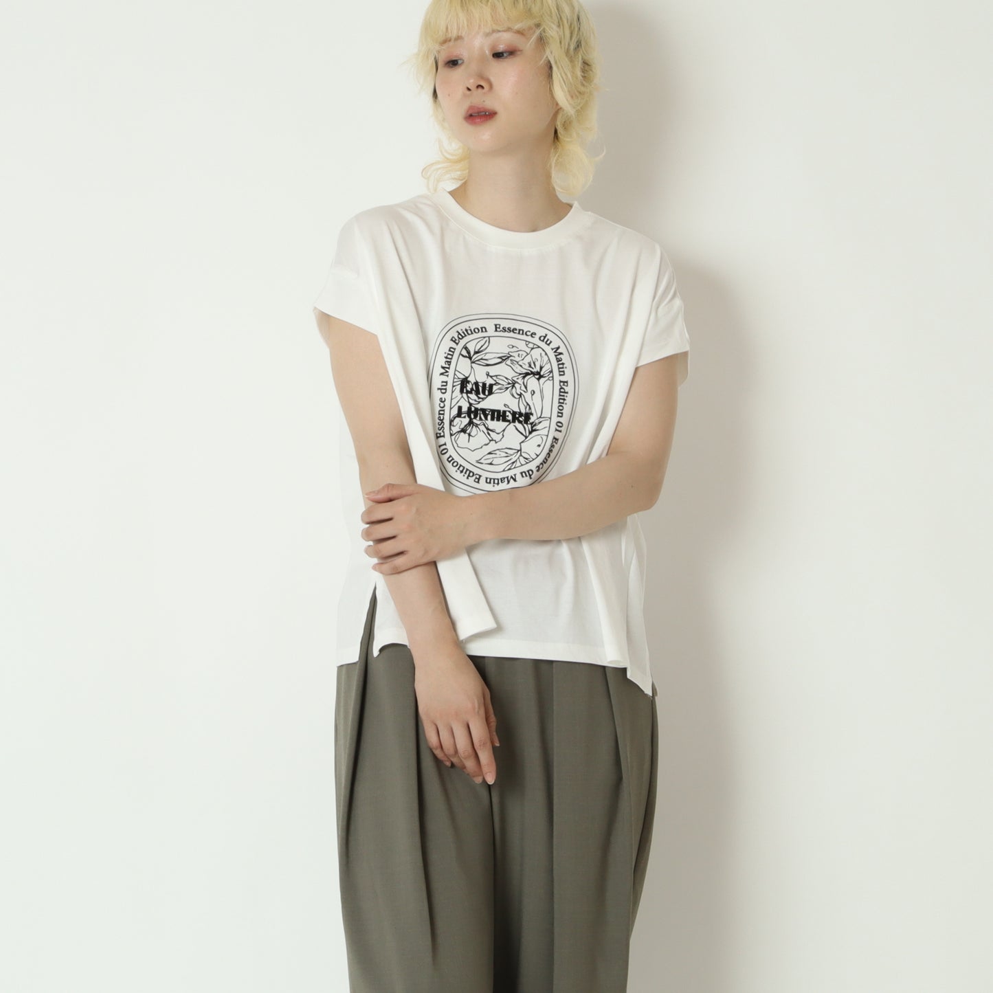 フロッキープリントTシャツ　80268324