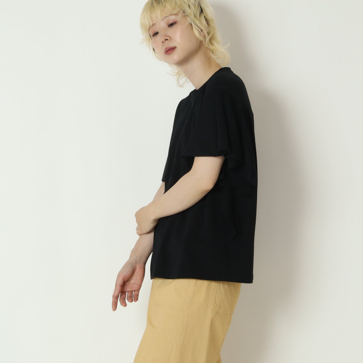 袖フリルバックプリントTシャツ　80268221