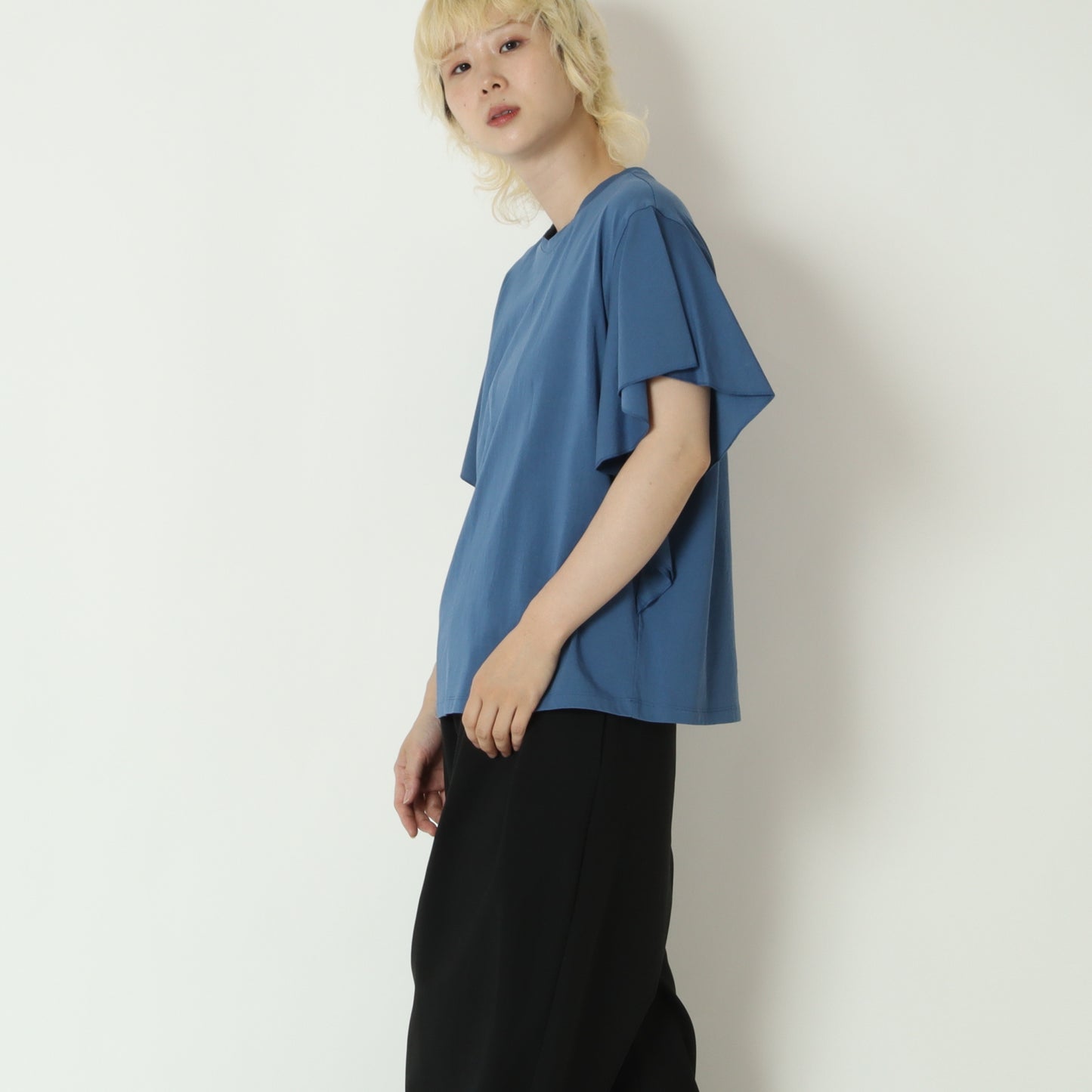 袖フリルバックプリントTシャツ　80268221