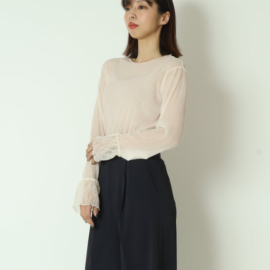 レースシアーラメブラウス  8568319