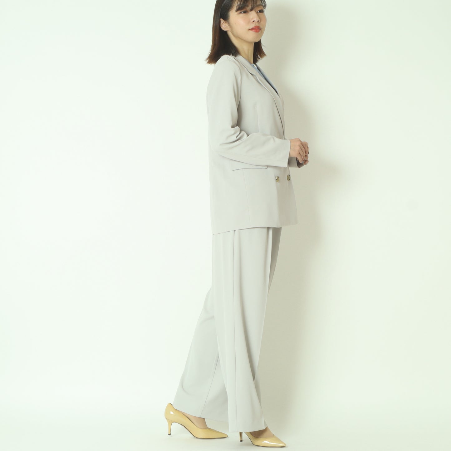 ポリエステルツイルワイドパンツ  8868653