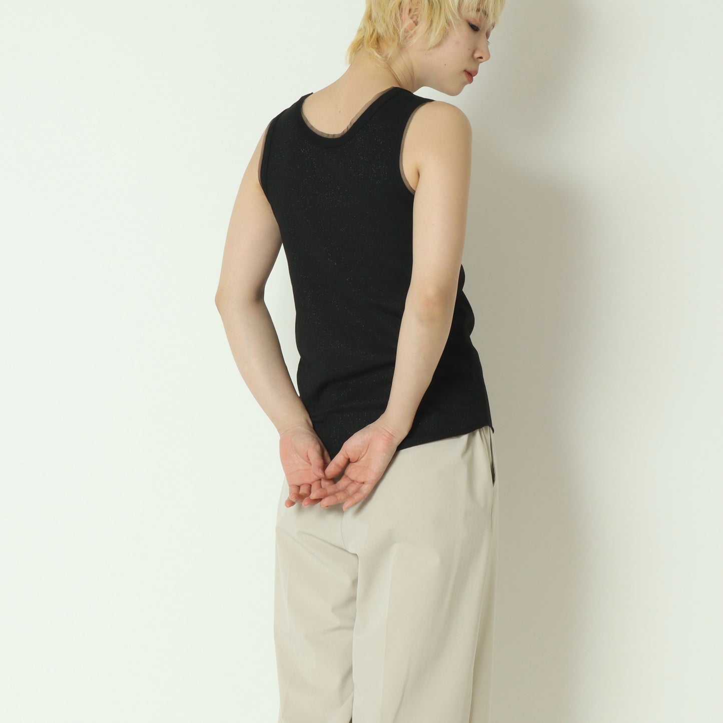 ラメ混リブタンクトップ　8921129