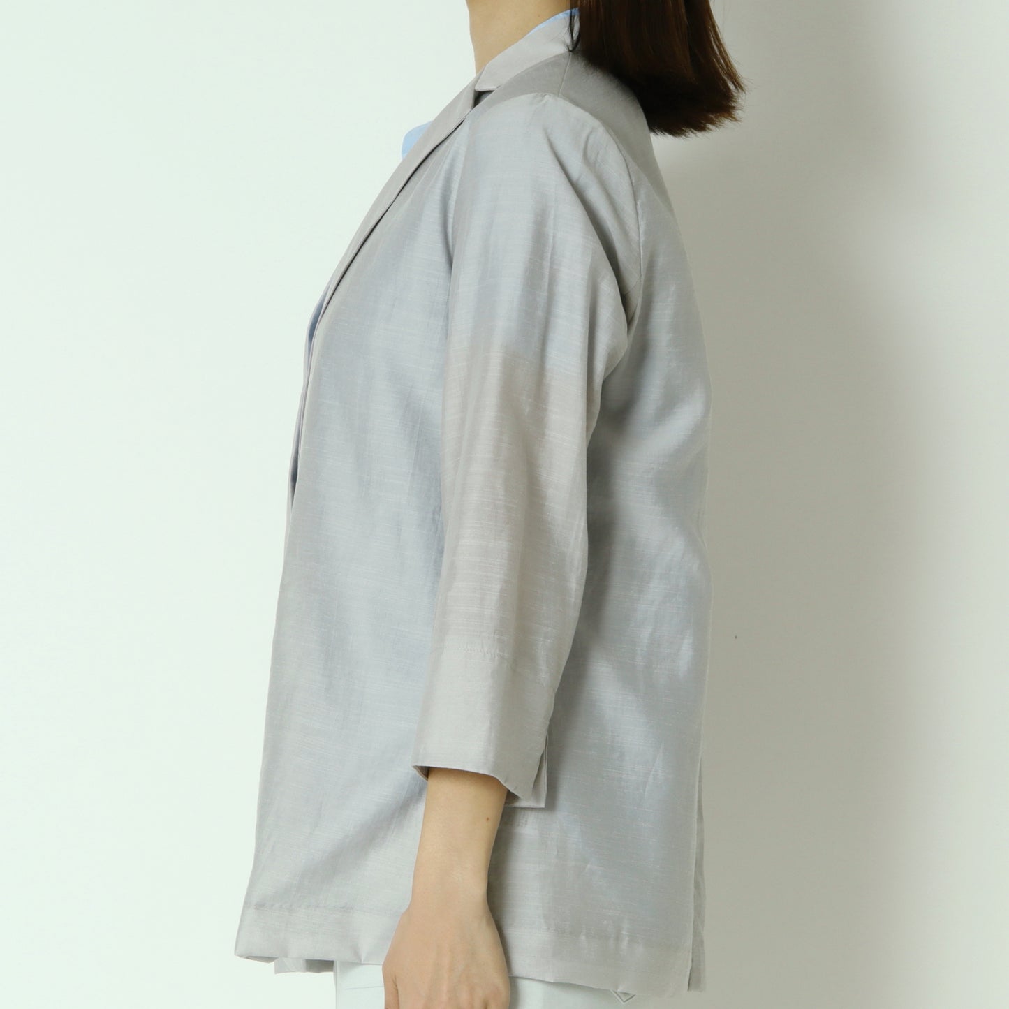 麻混8分袖ジャケット　8565206