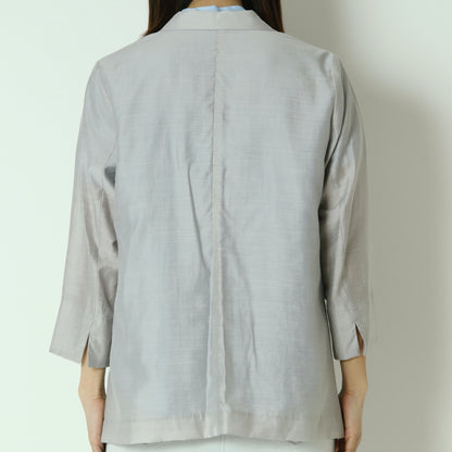 麻混8分袖ジャケット　8565206