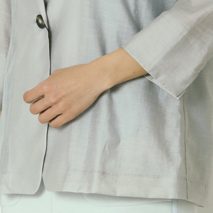 麻混8分袖ジャケット　8565206