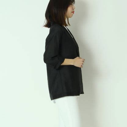麻混8分袖ジャケット　8565206