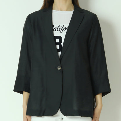 麻混8分袖ジャケット　8565206