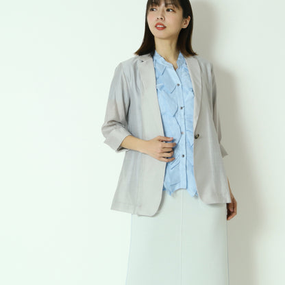 麻混8分袖ジャケット　8565206