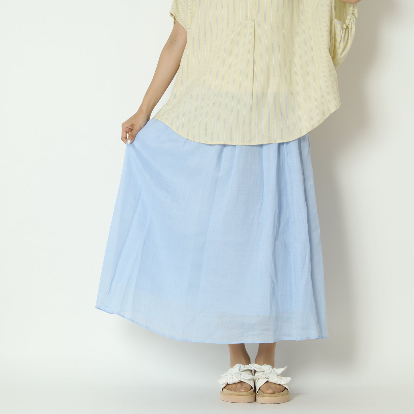 ギャザーリネンスカート　8921142