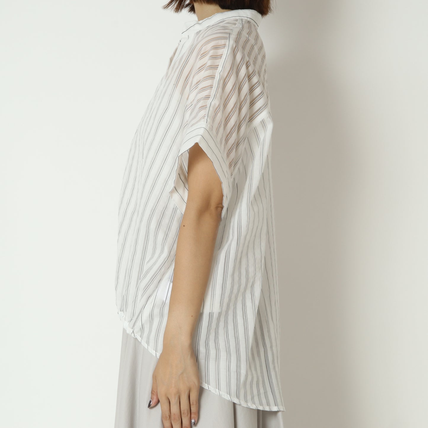 シアーストライプスキッパーブラウス　8921205