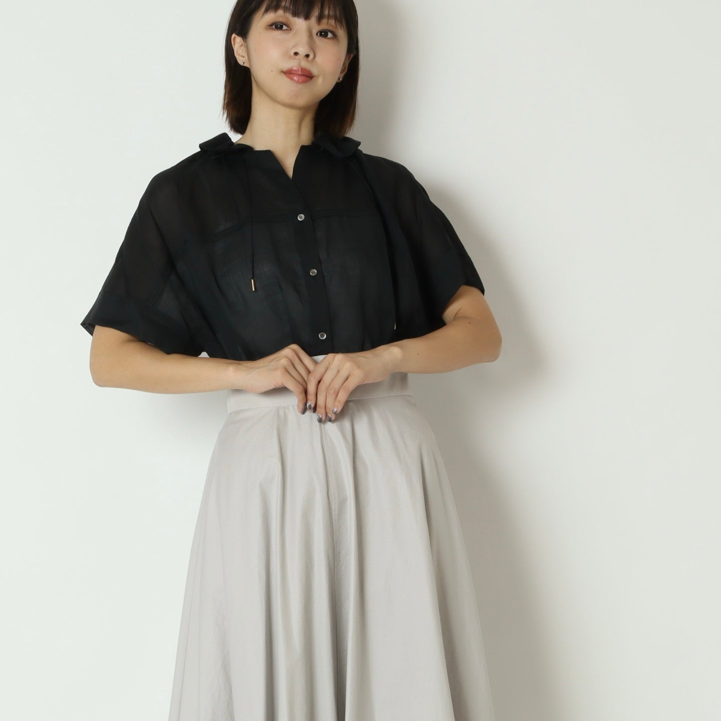 ネックドロストスキッパーブラウス 8921222