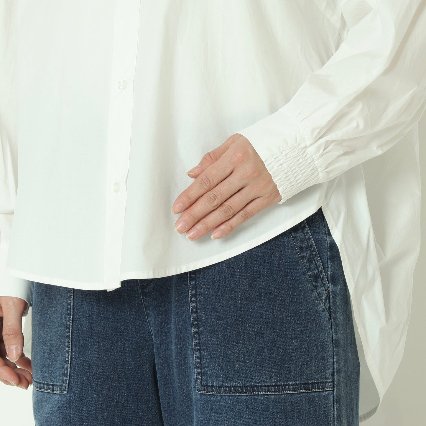 コーマコットンバックテープブラウス  DR261-0005