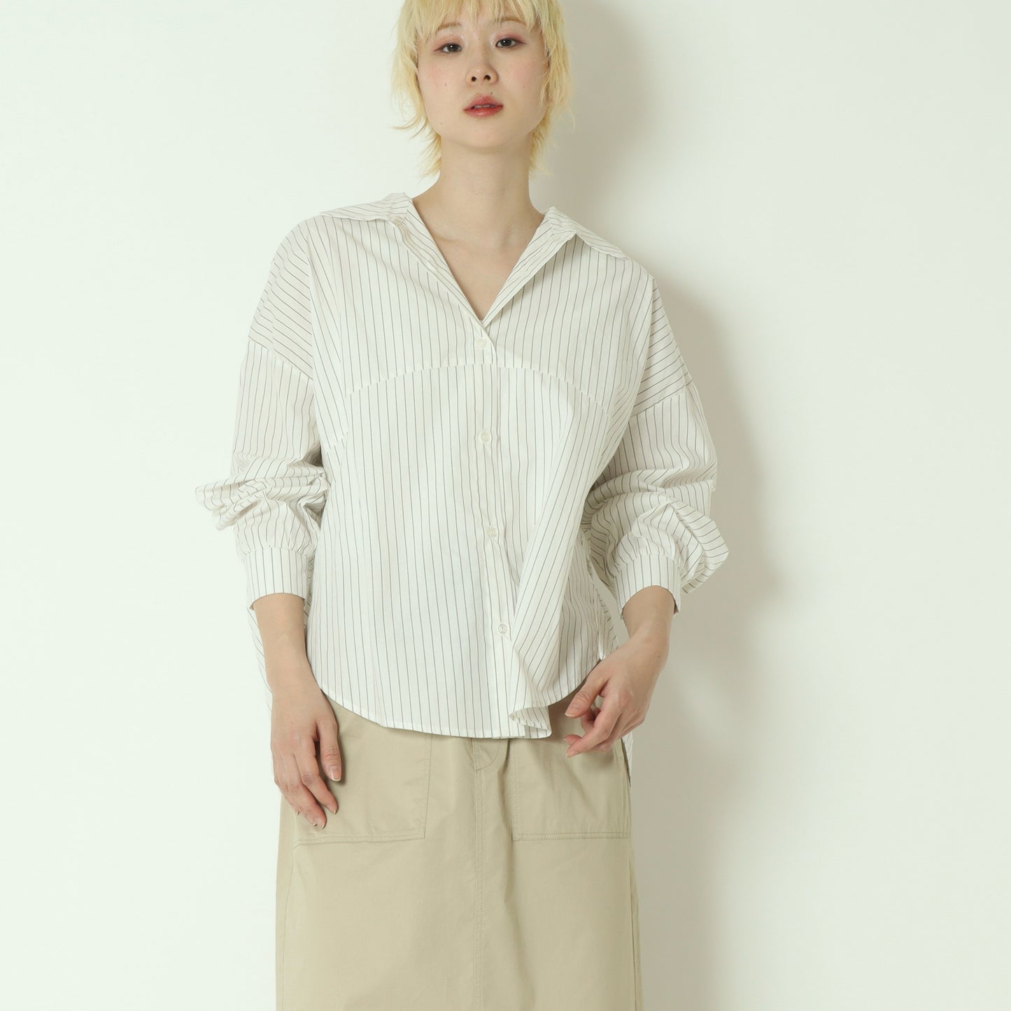コーマコットンバックテープブラウス  DR261-0005