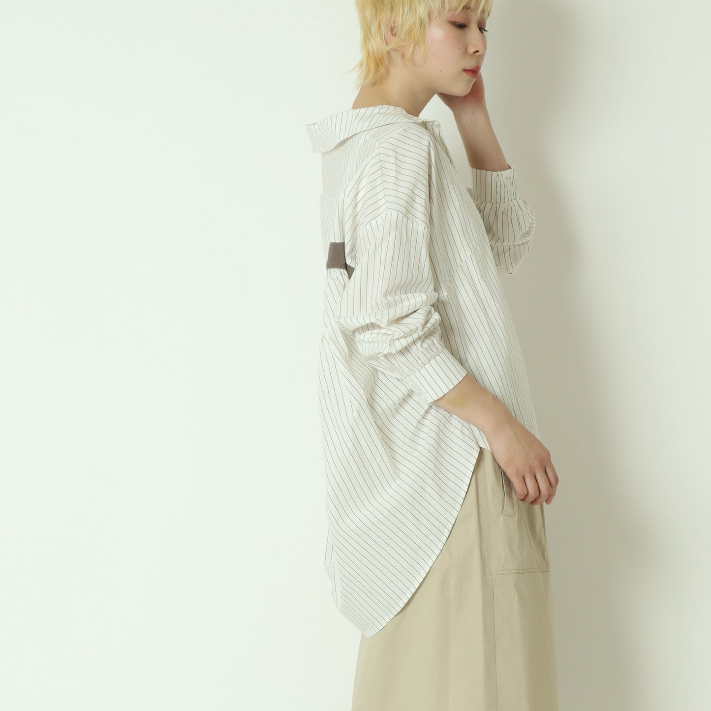 コーマコットンバックテープブラウス  DR261-0005
