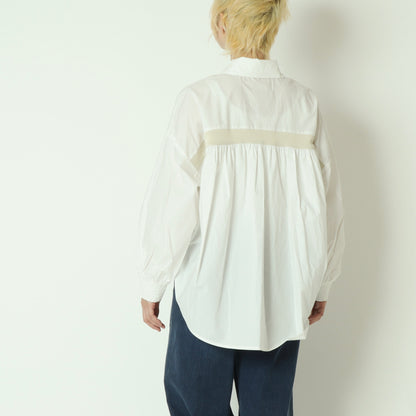 コーマコットンバックテープブラウス  DR261-0005