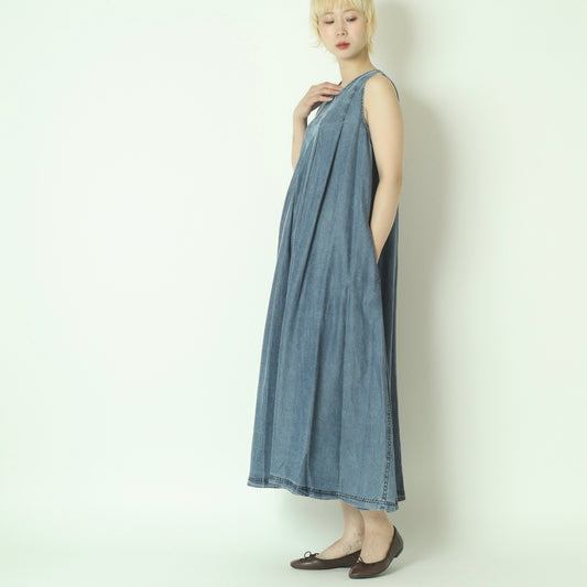 パウダーシルクデニムジップワンピース  DR261-0004