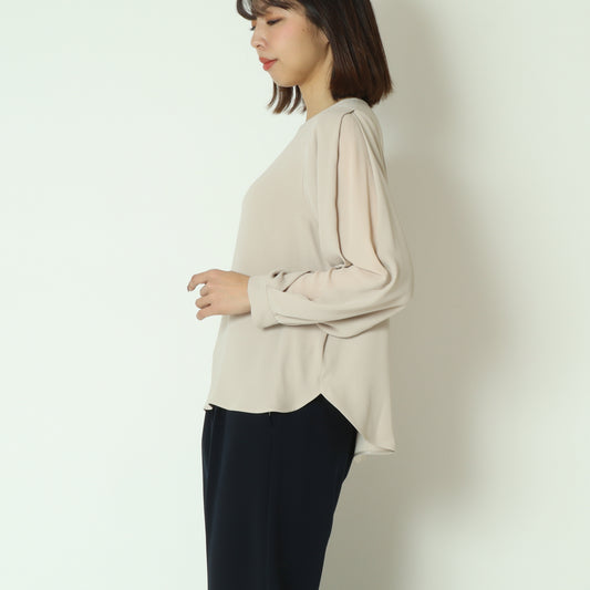 袖シアー切替ブラウス  U2272H-25