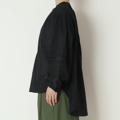 シアー切替ボリュームスリーブブラウス　261-5402