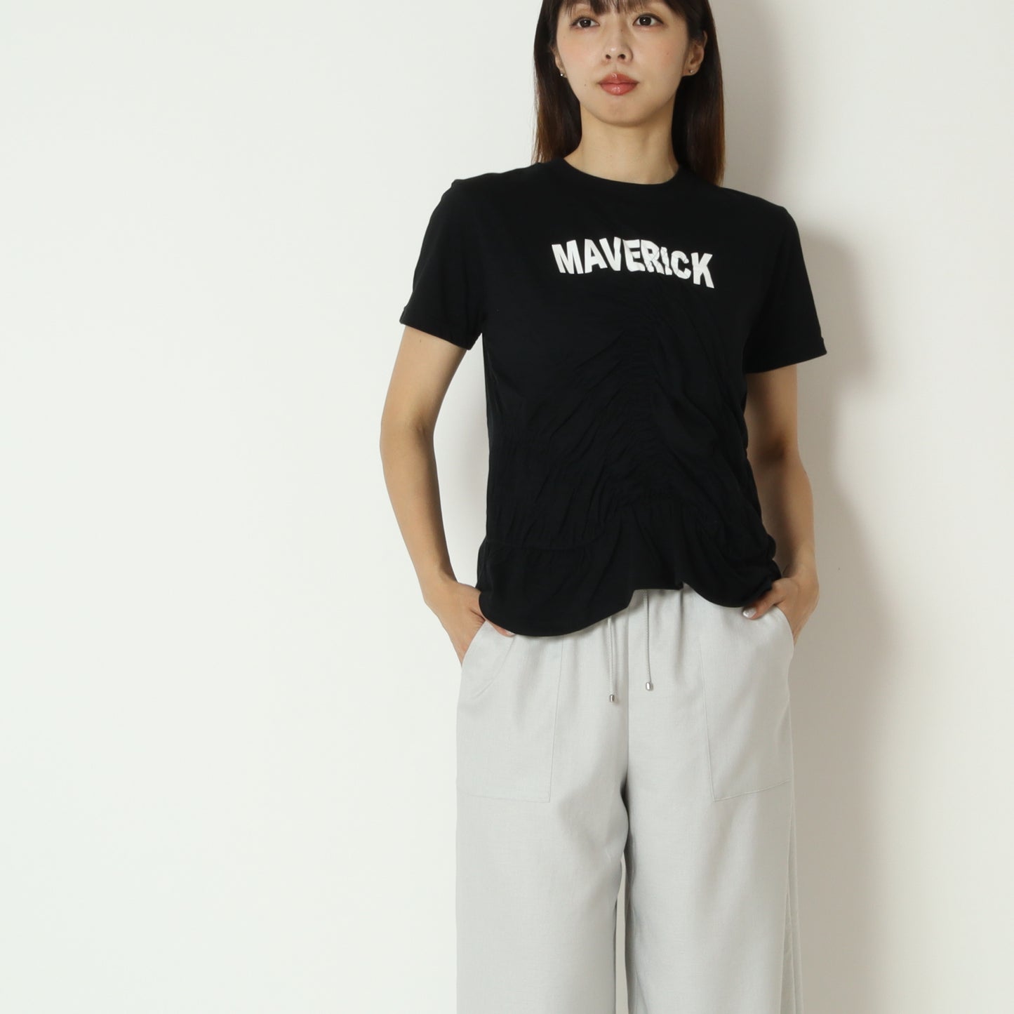 ギャザーMAVERICKロゴTシャツ　MM5154