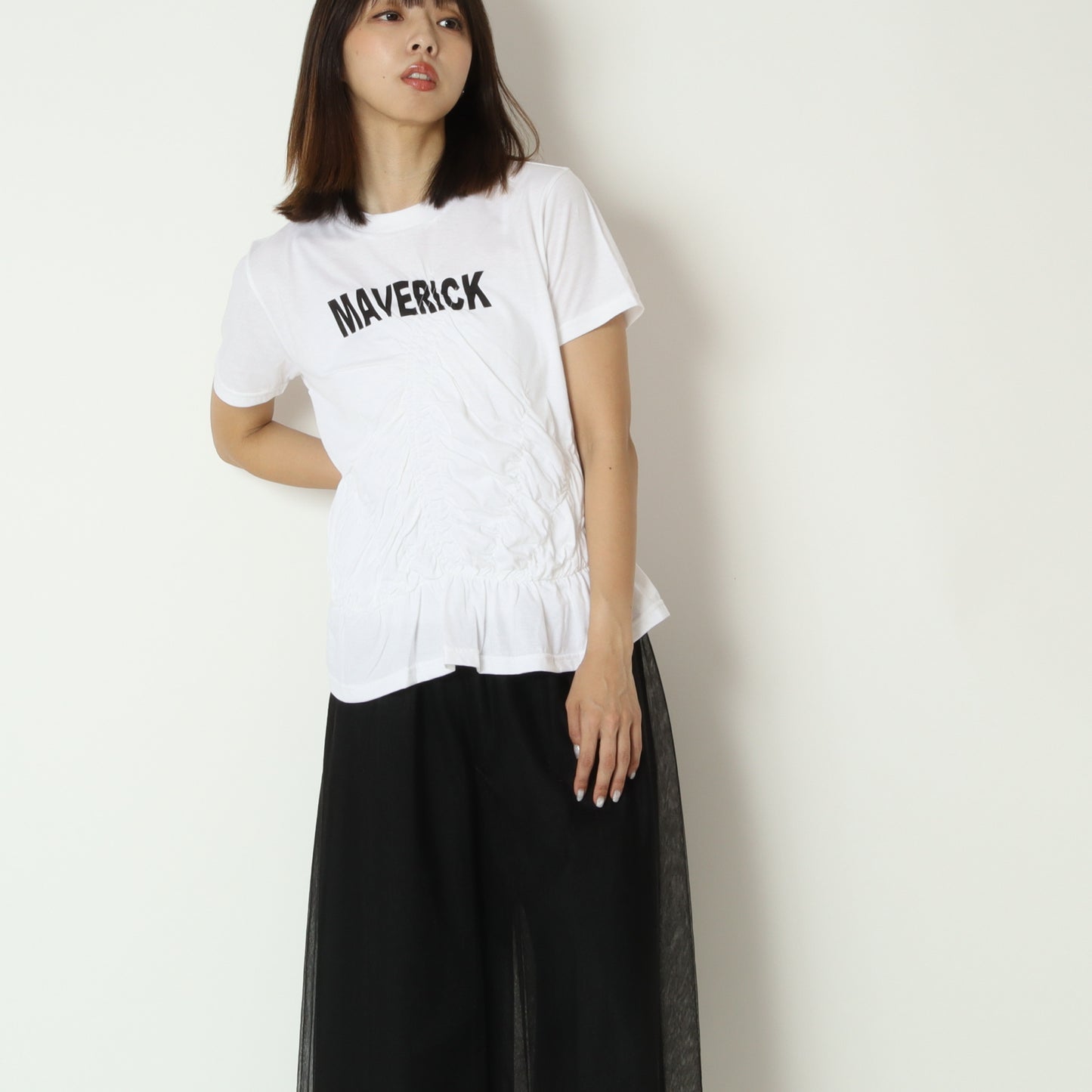 ギャザーMAVERICKロゴTシャツ　MM5154