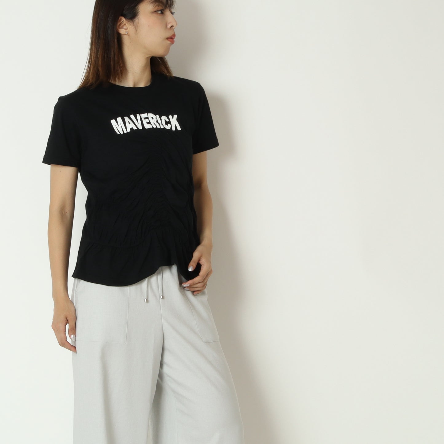 ギャザーMAVERICKロゴTシャツ　MM5154