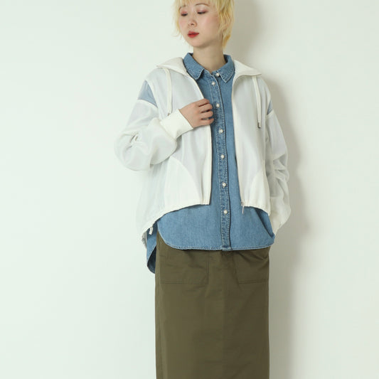 シアーメッシュジップフーディー  611429