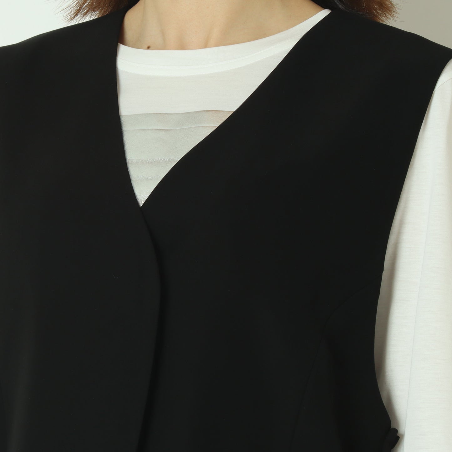 サイドプリーツジレ  611407