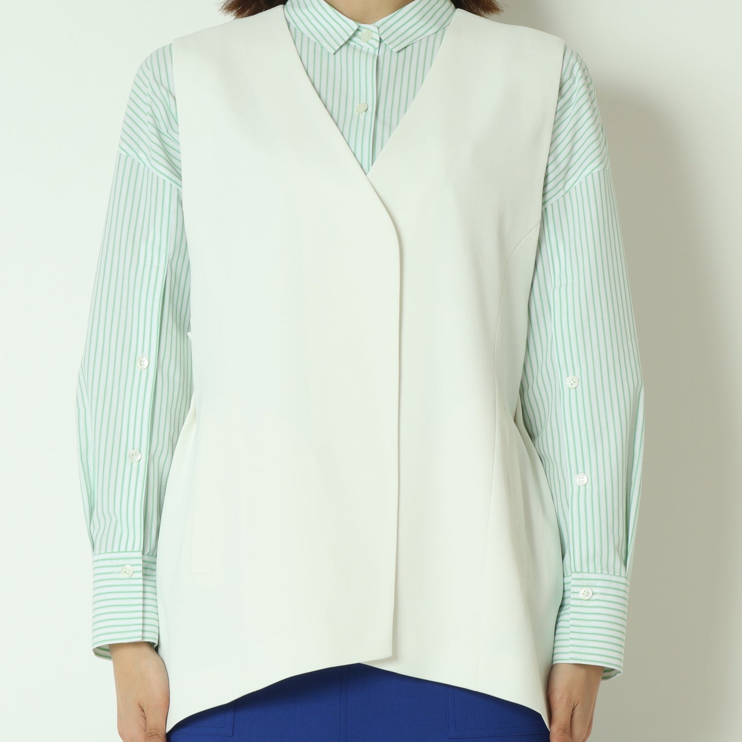 サイドプリーツジレ  611407