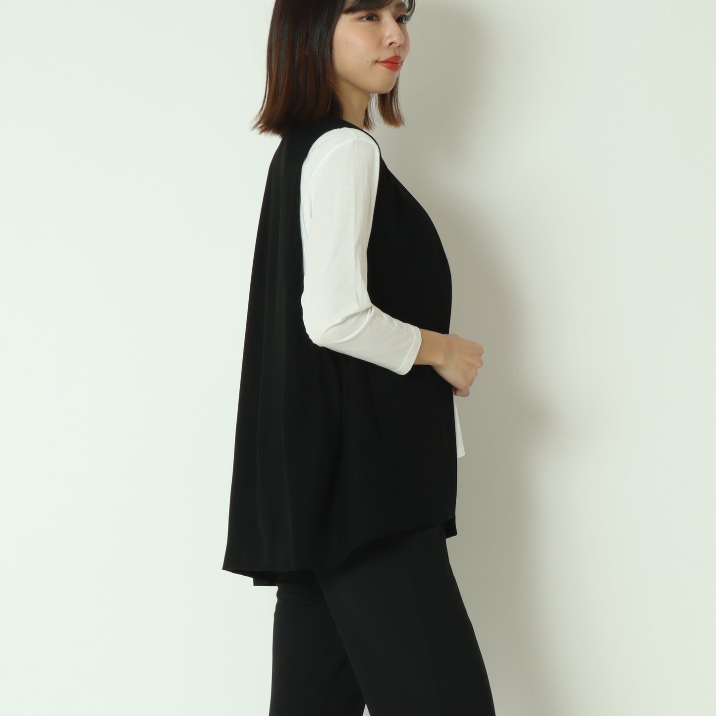 サイドプリーツジレ  611407