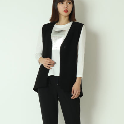 サイドプリーツジレ  611407