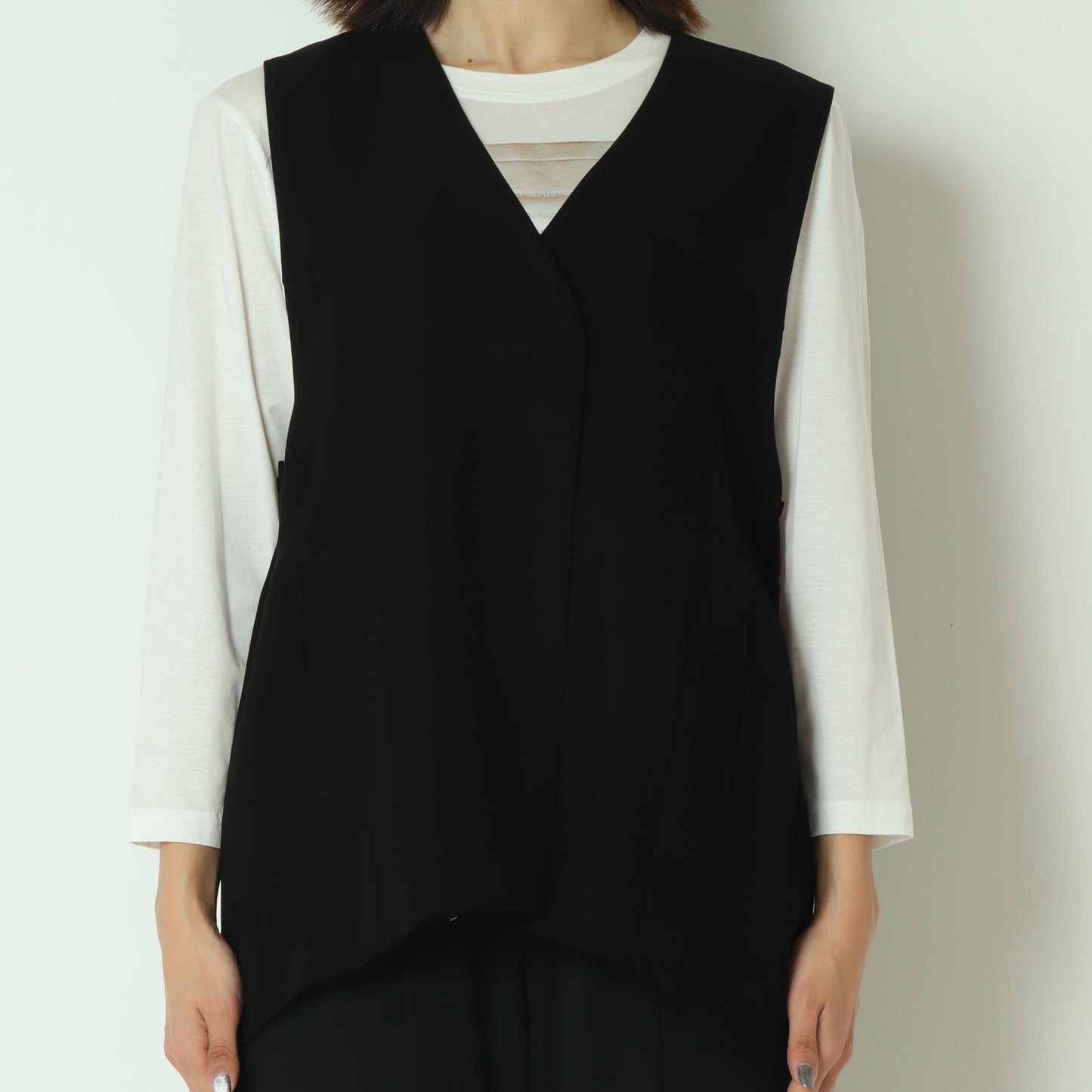 サイドプリーツジレ  611407