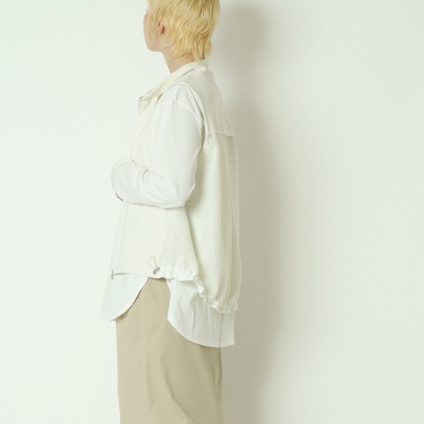 ドロスト付きメッシュ切替ジップベスト  611417