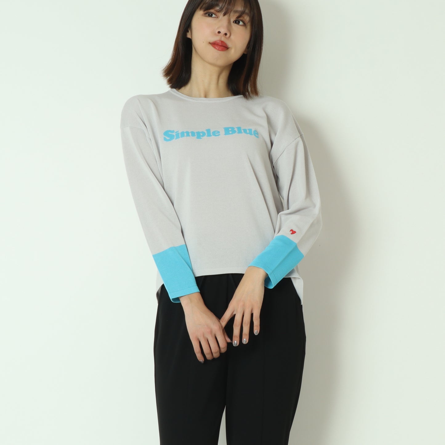 バイカラーロゴニット  611916