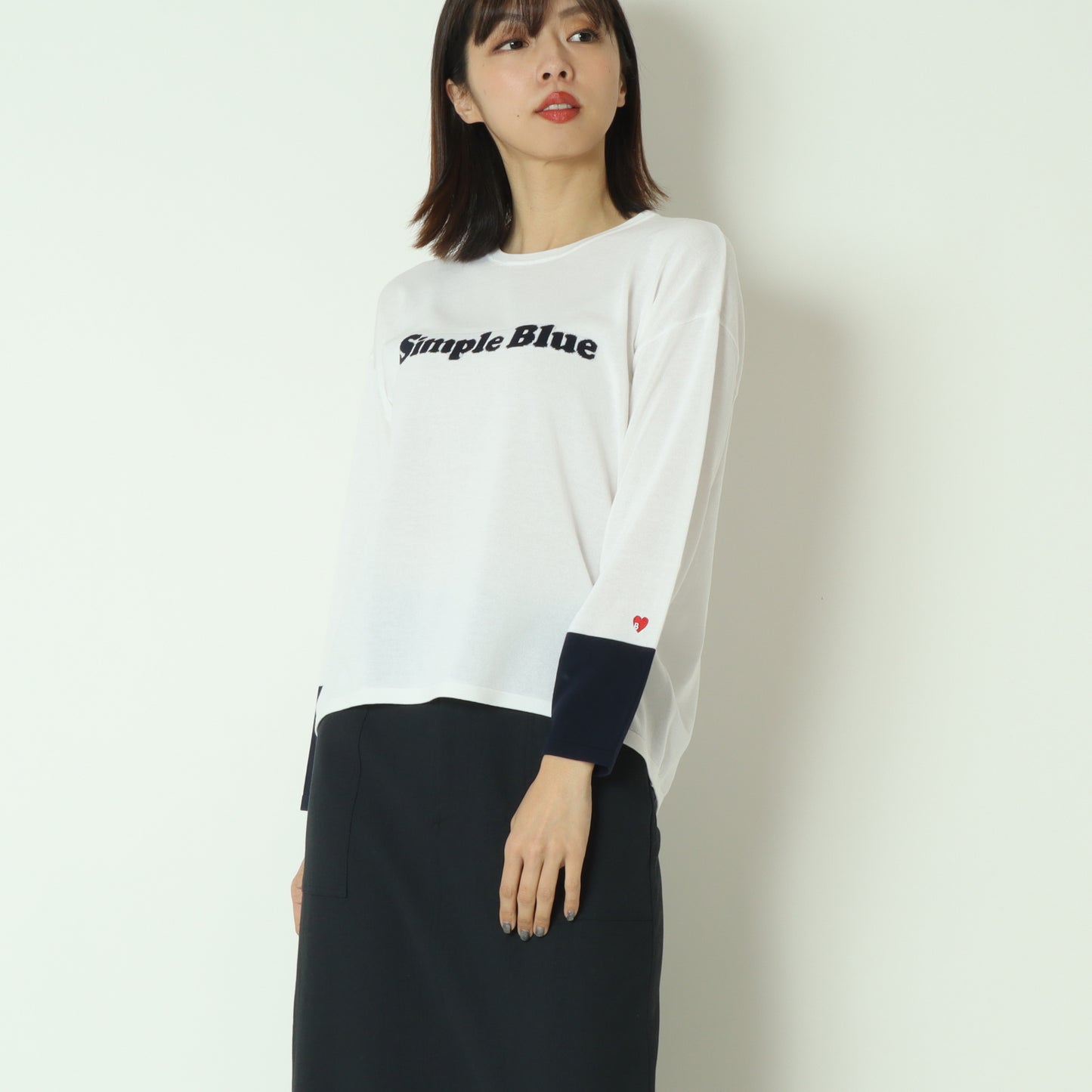 バイカラーロゴニット  611916