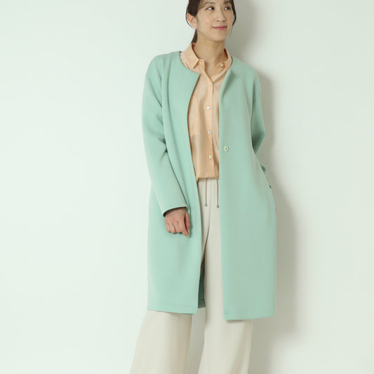 ノーカラーボンディングコート　611440